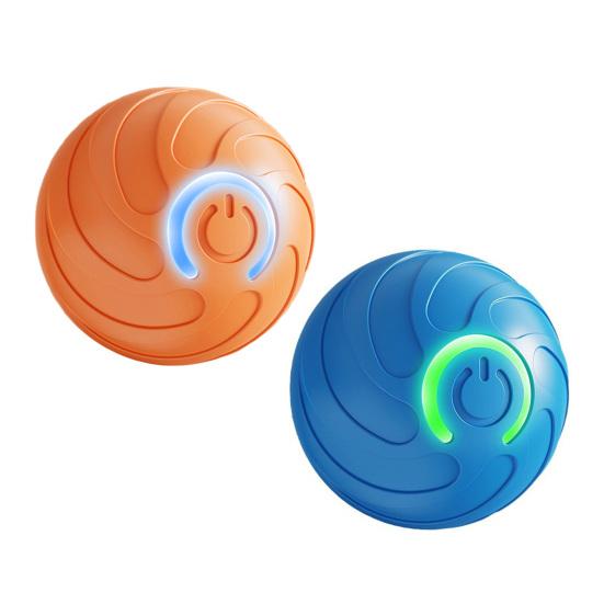 Катающийся мяч для домашних животных со светодиодной подсветкой, снятие скуки и стресса, умный интерактивный прыгающий мяч для кошек и собак, перезаряжаемый через USB, электрический автоматический движущийся трясущийся мяч
