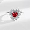 Light Luxury Retro 925 Sterling Silver Romantic Red Love Zircon Ladies Ring Valentine's Day GiftGood product