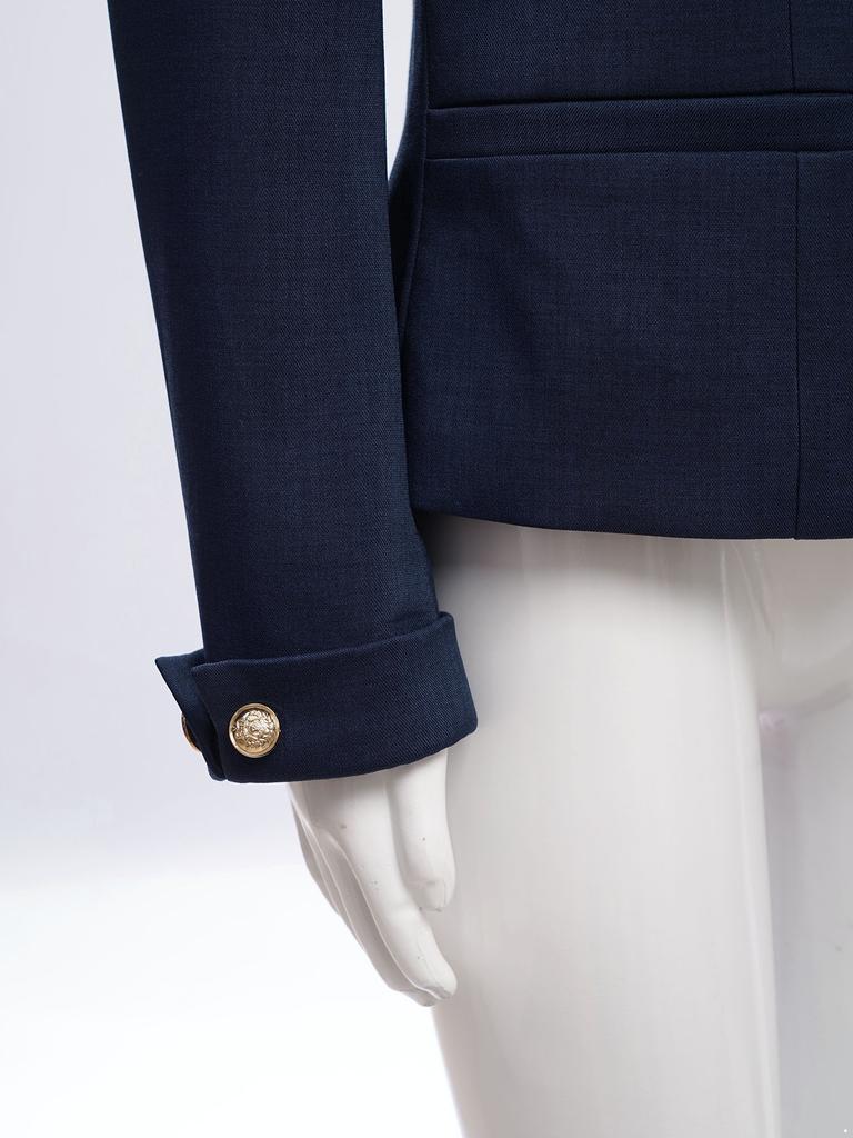 Пиджак для девочек, школьная форма, лацканы, длинный рукав, на пуговицах, карманы, блейзер, топ