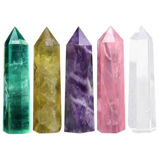 Натуральный кристалл Призма Положительная энергия Камень Столб Украшение для дома Кристалл Башня Камни Аксессуар Подарок для друзей и семьи