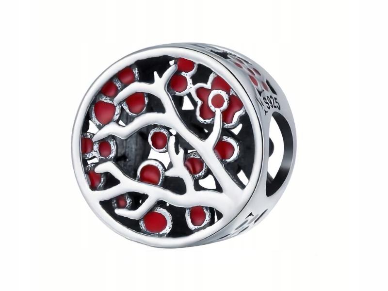 Silver Tree Charm with Colorful Cubic Zirconia Cubic Zirconia Silver 925