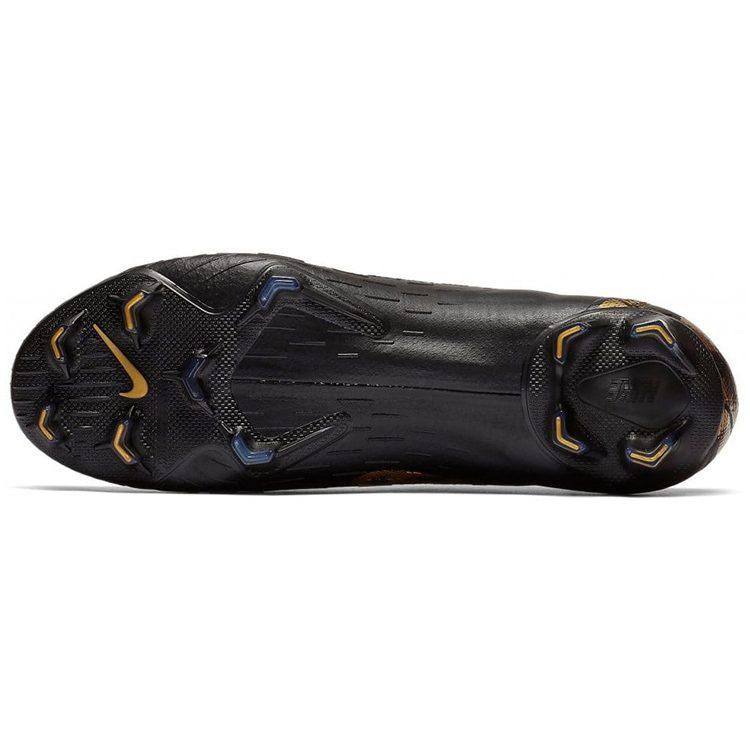 Nike Футбольные бутсы Mercurial Vapor 12 FG для твердого грунта, нескользящие, износостойкие, мужские, черные с золотым, AH7380-077