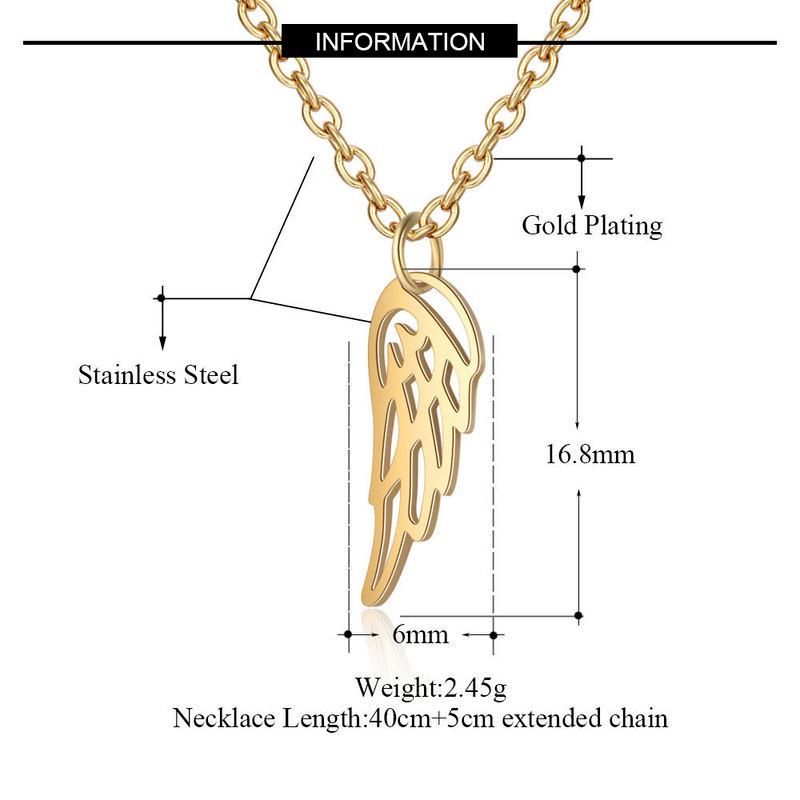 Women Luxury Elf Angel Necklace Rhinestone Metal Glossy Girls Angel Wings Pendant Necklace Fairy Female Chain Necklace Jewelry