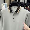 Весенне-осенняя рубашка-поло с длинным рукавом, мужская футболка с воротником, весна-осень 2025, новый топ