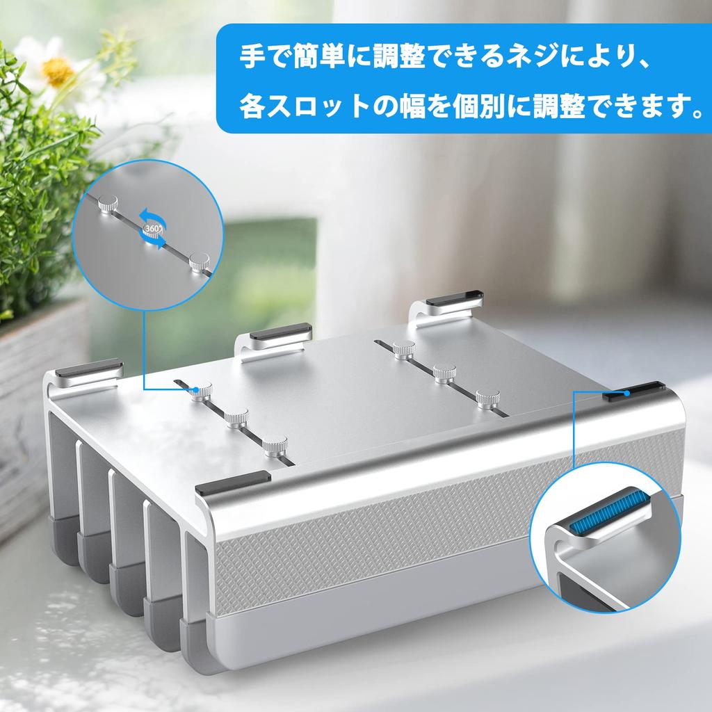 Ноутбук Вертикальный Вмещает 5 Регулируемый Держатель Алюминиевый Сплав Раскладушка Пространство Совместимо со Всеми Подставками, Подставка Для ПК/Планшета, ПК, Охлаждение, Ширина, Материал,