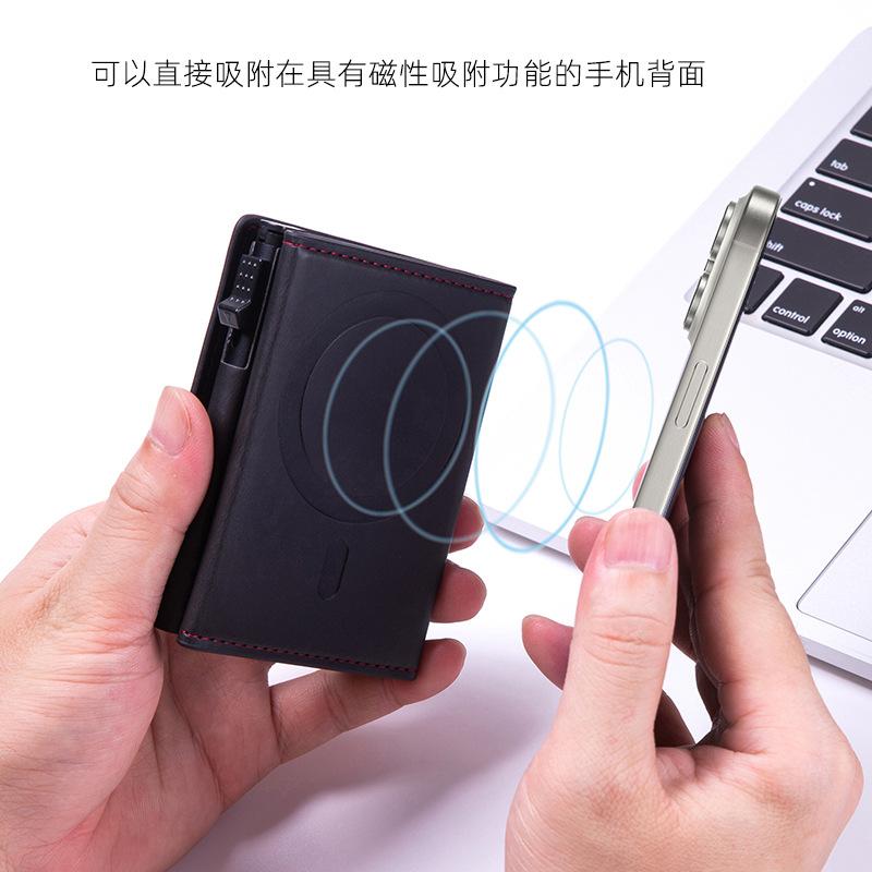 Trifold Magnetic Phone Wallet PU Leather Card Bag Magsafe Card Holder Wallet for Apple iPhone 16 15 12 13 14 Pro Max Plus Mini