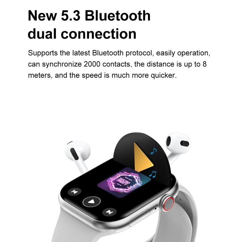 2025 New DT Watch 10 Smart Watch Men Women 3D Menu 16GB Large Memory TWS Headphones Video Playback NFC Smart Watch for Apple
