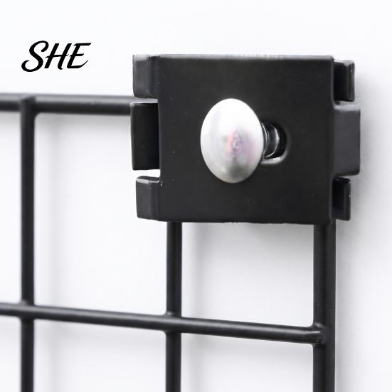 Metal Mesh Wall Mounting Bracket 10Pcs Gridwall Panel Connectors, Heavy Duty Stainless Steel Grid Connector Clips, Black Joining Clips for Wire Panels