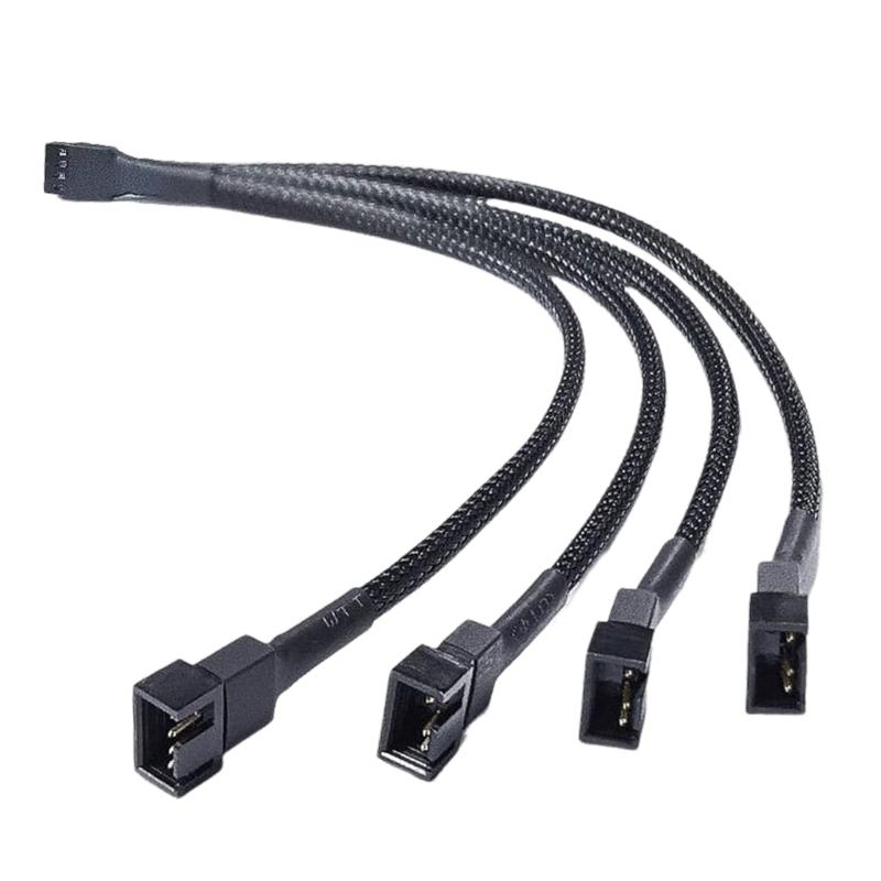 Fan Adapter 1 To 4 Splitter Cable For PC Cooling Systems Supports Speed Controls And Overloads Protections