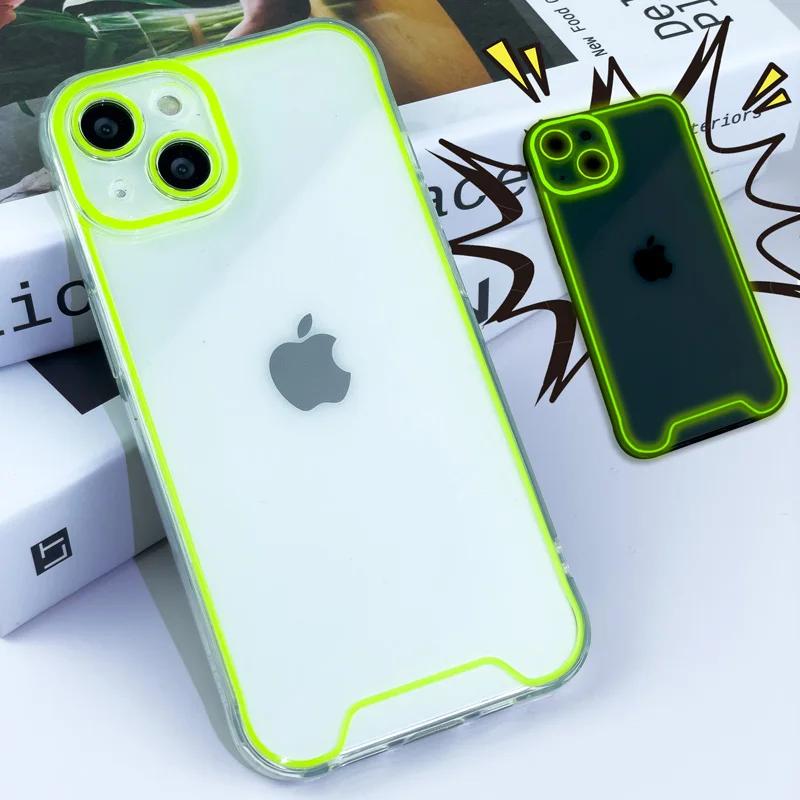 Светящийся ударопрочный мягкий силиконовый чехол для моделей iPhone со светящимися краями