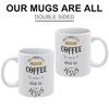 1pc 11oz White Ceramic Coffee Mug, Double-Sided Funny Print, Lightweight Handle, Dishwasher Safe, Ideal Gift for Home Kitchen or Work Desk
