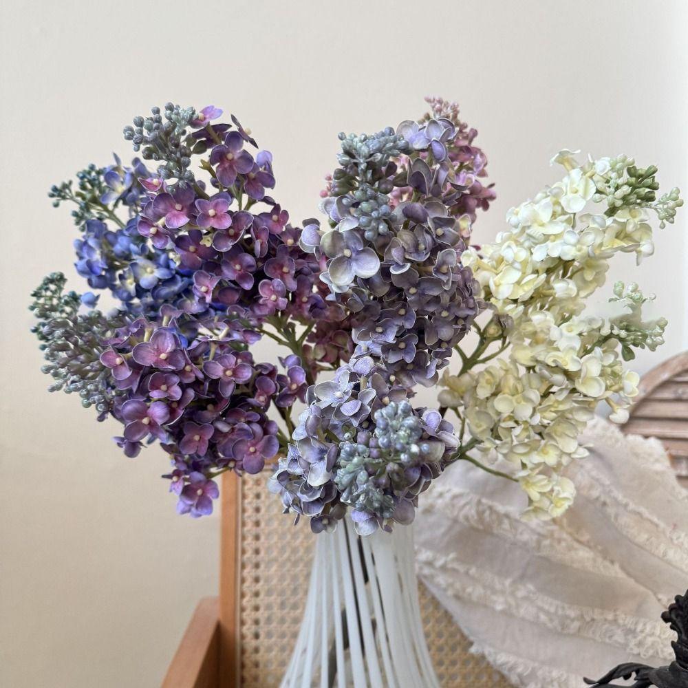 Luxury Artificial Lilac Flower Real Touch Fake Flower  Wedding Birthday Party