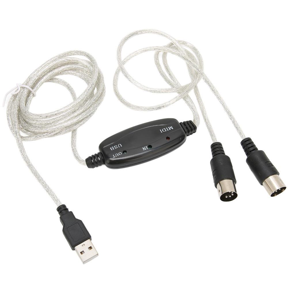 2 in 1 USB to MIDI Cable No Driver Needed MIDI Cord Adapter for Windows Computer