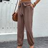 YYFS Women's Fashion Casual Solid Color Print High Waist Trousers Pants & Capris