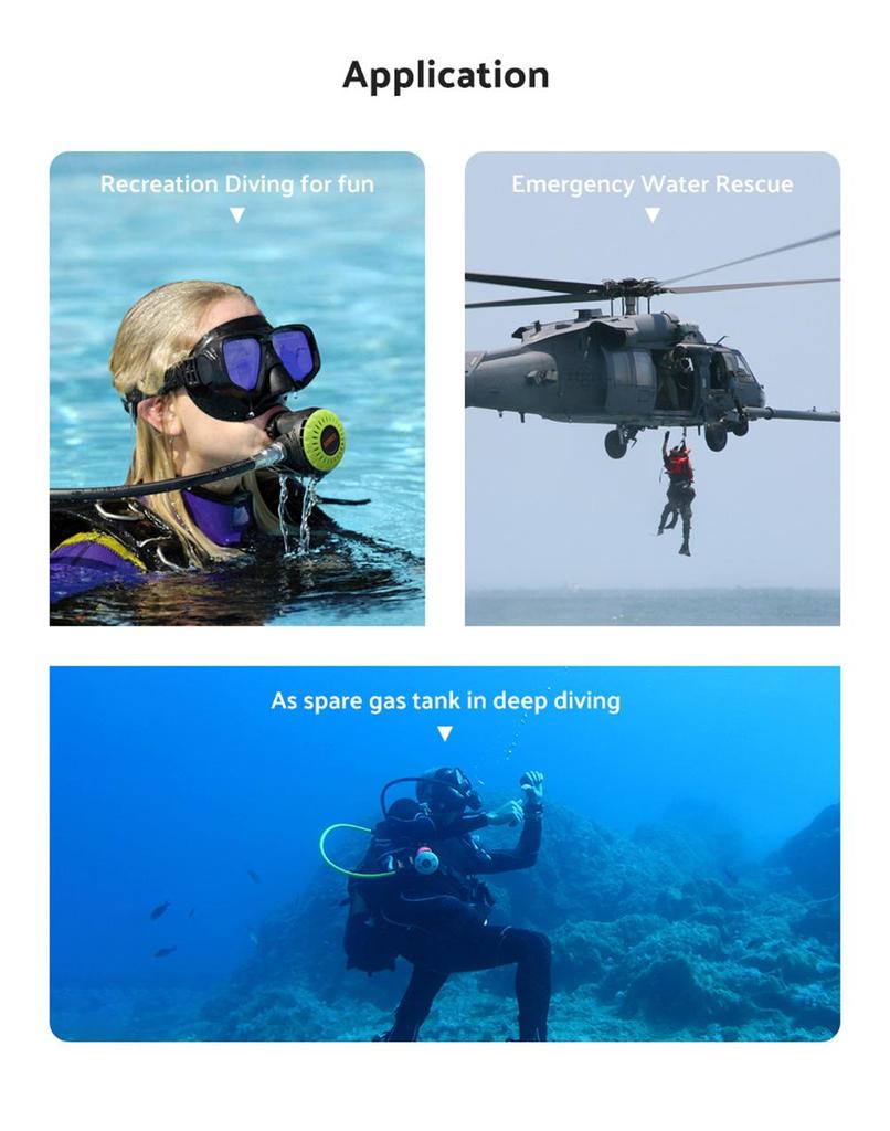 SMACO S400 Plus 1L Mini Scuba Diving Balloon для 15-20 минут использования Time Легкий и портативный комплект для дайвинга - черный