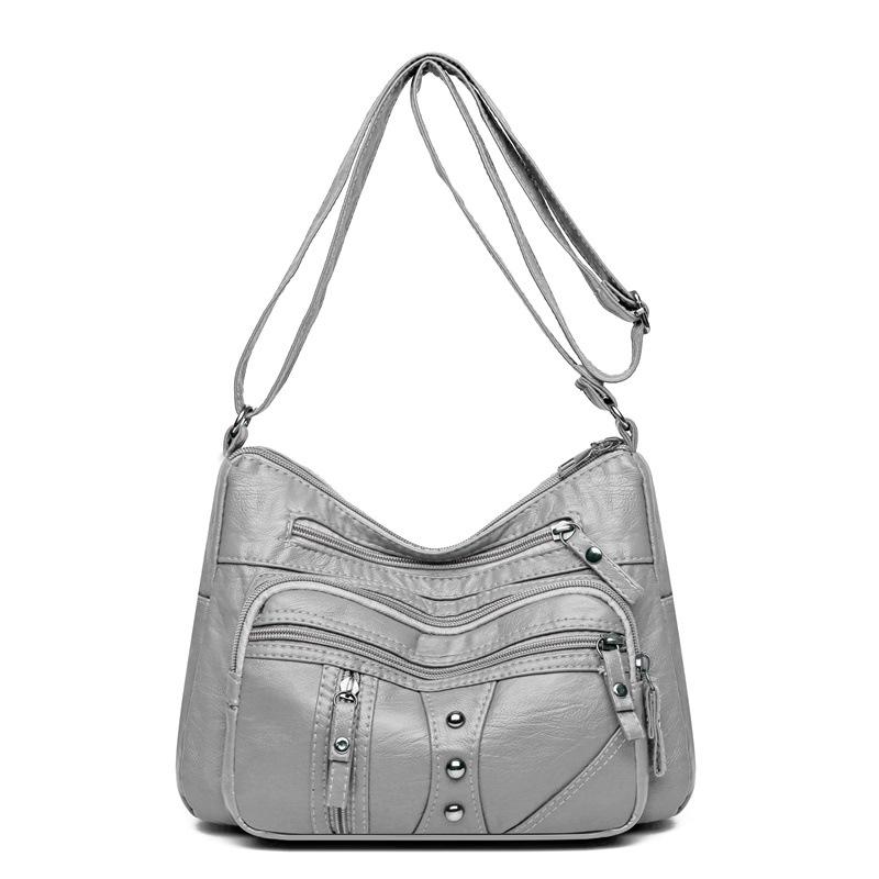 Мягкая кожаная сумка, женская сумка для матери среднего возраста, большая вместительная сумка через плечо через плечо