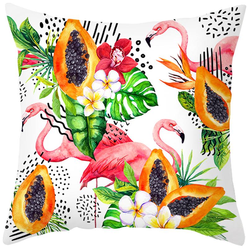 Plant Flower Pillow Cover Decorative With Short Plush Print Of Nordic Flowers Home Decor Throw For Living Room Cushion Cover