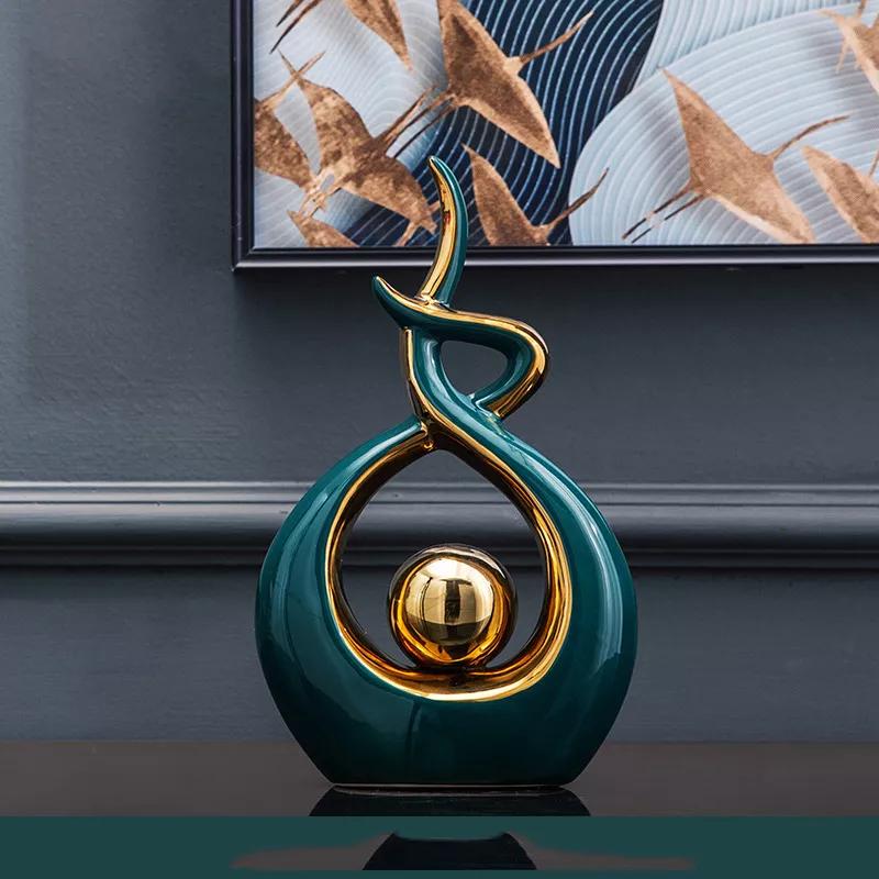 Современная роскошная гостиная, аксессуары для украшения дома, абстрактные керамические статуэтки, украшение для офиса, стол, сувенир, поделки, подарок