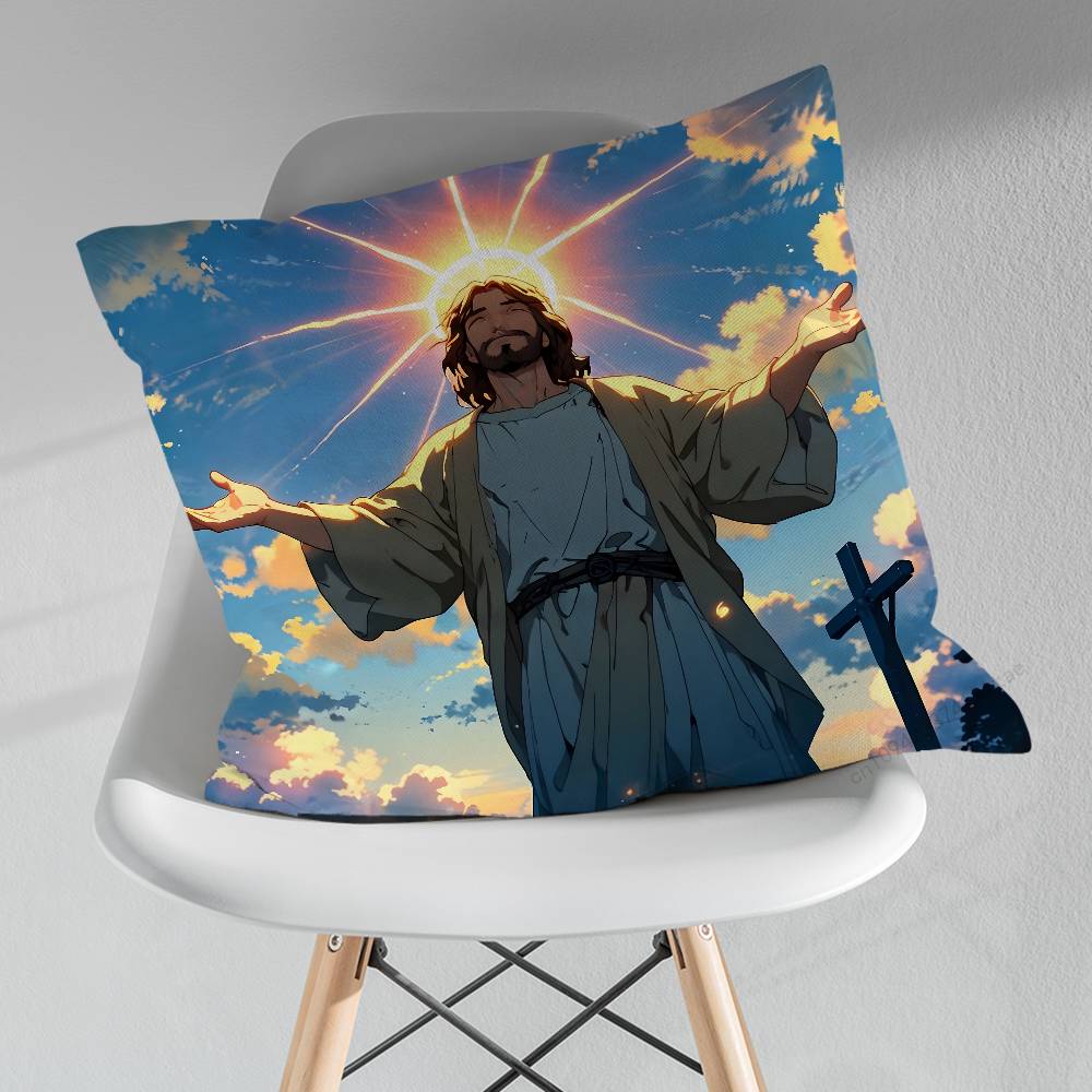 Bible Jesus Belief Various Sizes Square Pillow Case For Car Home Bedchamber Decor Birthday Gift