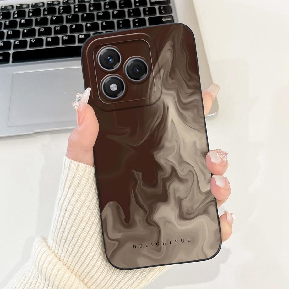 Мягкий чехол из жидкого силикона для Huawei Honor 400 Lite Honor400 Lite 5G Чехол для телефона Художественный узор Лунная ночь Черный кот Чехол-сумка