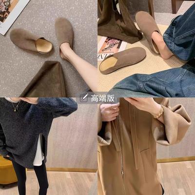 Замшевый ряд ветрозащитный мягкий верх ленивый человек одна педаль толстая подошва большая голова полуволочащаяся девушка