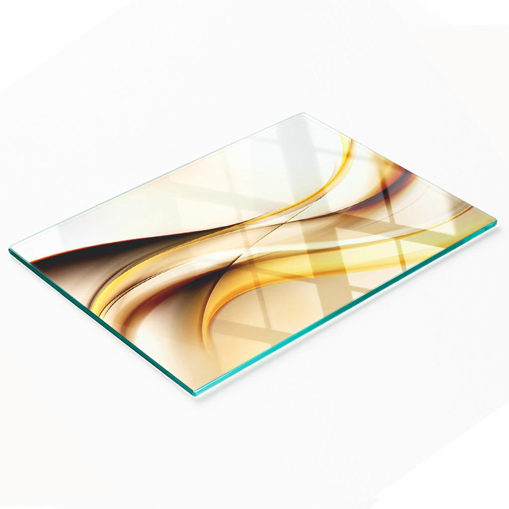 Decorative Tempered Glass Chopping Board Abstract Waves 80x52 cm