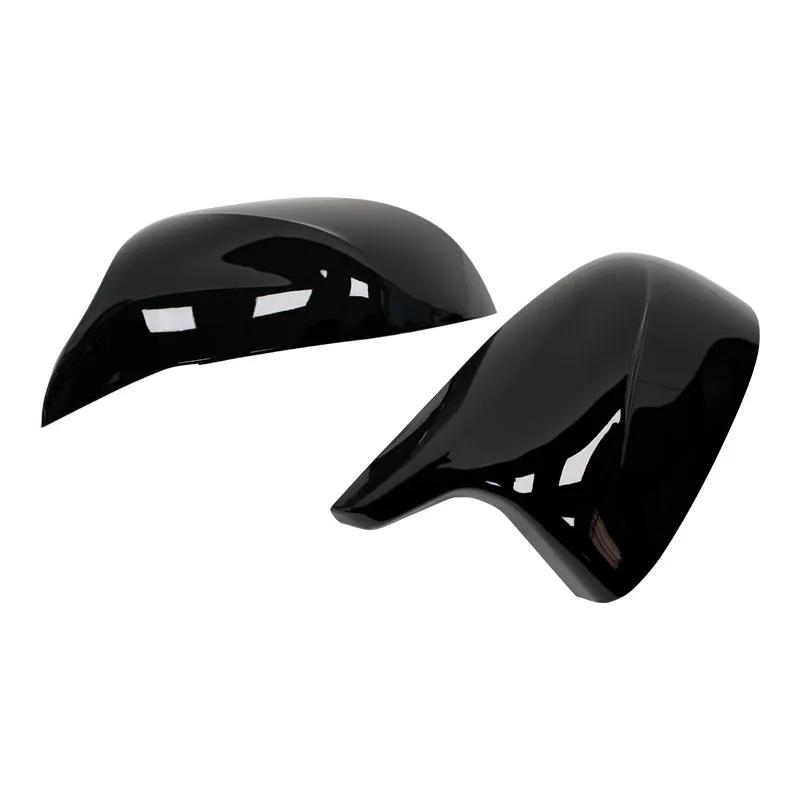 BBKJ7 For BMW F25 X3 F26 X4 F15 X5 F16 X6 2014 15-18 Bright Black Caps Carbon Fiber Style Auto Car Rear View Side Mirror Cover Trim