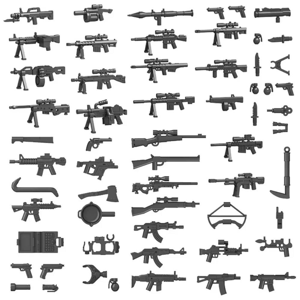 Конструктор Второй мировой войны Военное оружие Полицейский Солдат Фигурка Аксессуары Модель Кирпич Пистолет Пушка Пусковая установка Бункер Аванпост Игрушка X017
