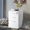 File Cabinet 3 Drawer With Lock Printer Stand Lateral Mobile Under Desk Organizer Wooden Wheels Adjustable Shelves Home Room