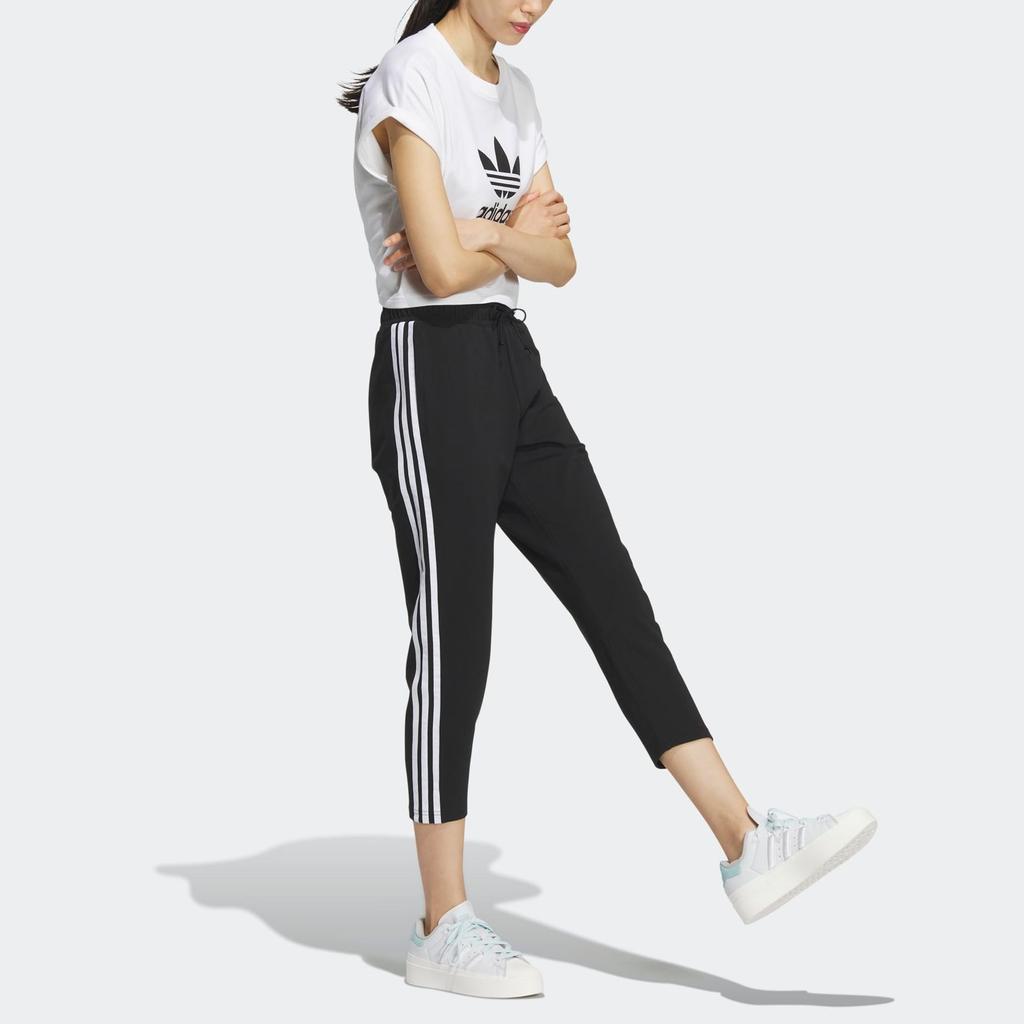 Adidas Прямые спортивные брюки с полосками по бокам, женские, черные IK8678