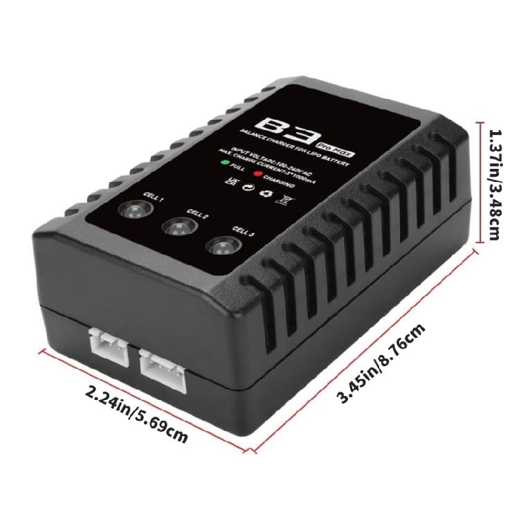 Efficient Lithium Battery Charger 2S 3S Compatibility Separate Balance Port Prolongs Battery Service Black Design