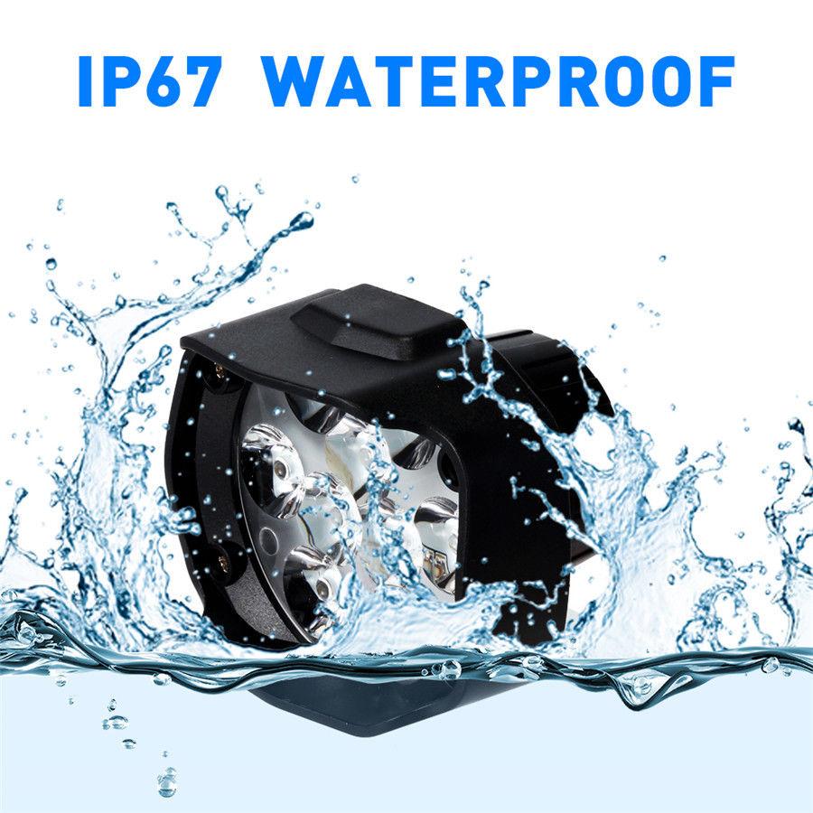 2 шт. Универсальная светодиодная фара для мотоцикла, лампа, мотоциклетная фара, противотуманные фары, точечный свет, 18 светодиодов, рабочий прожектор 30 Вт 3000 лм