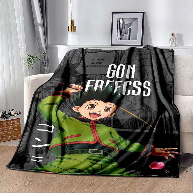 H-Hunter x Hunter Anime Print Flannel Blanket Ultra Soft Warm Throw For Bedroom Living Room Indoor Home Decor Holiday Gift