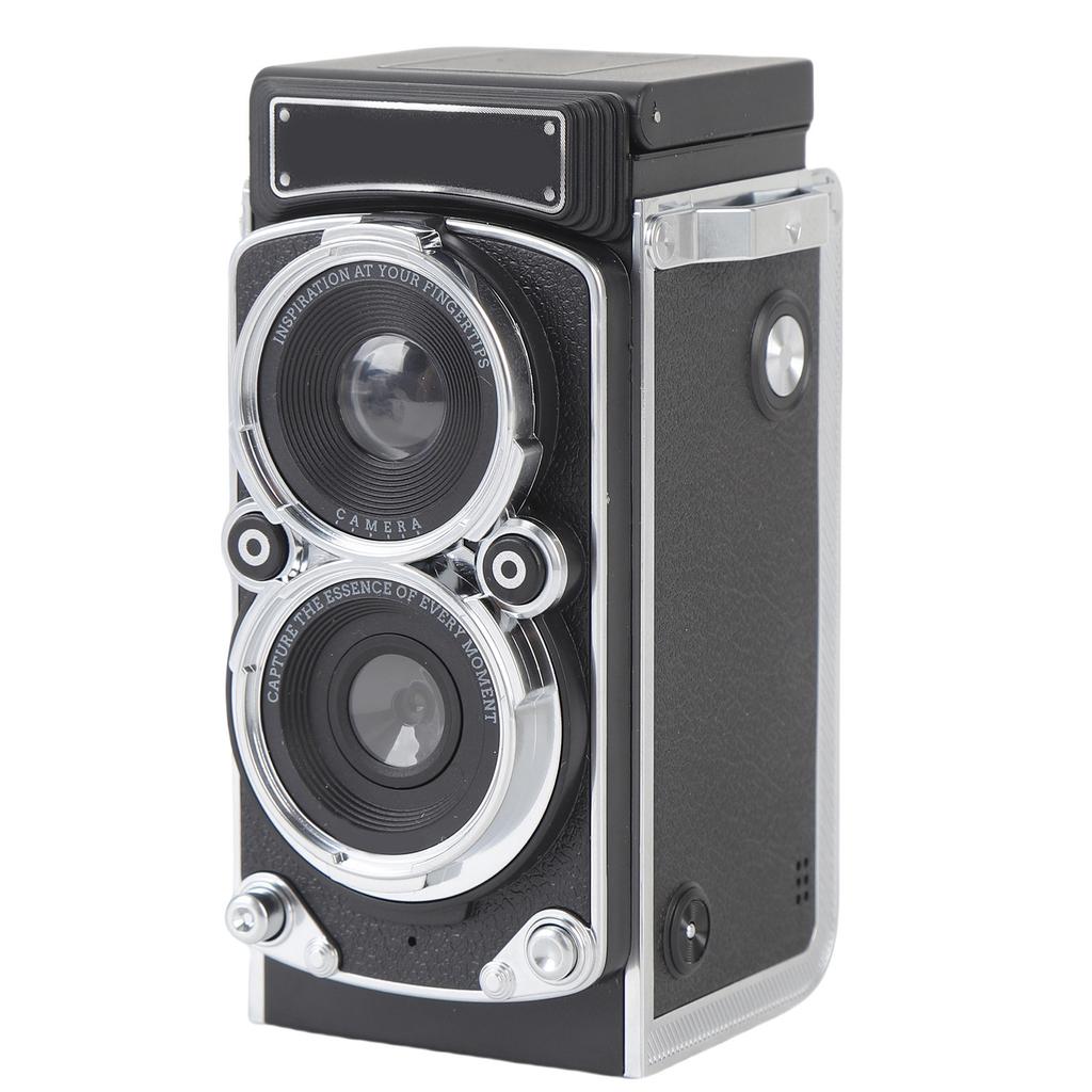 Винтажная миниатюрная цифровая камера Портативная в стиле TLR 1080P FHD Видео 12 МП Автофокус Видеокамера для видеоблогинга Черная 128 ГБ