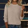 Женский модный пуловер с длинными рукавами, однотонный, с вырезом, утолщенный, оверсайз, свободного кроя, вязаный свитер