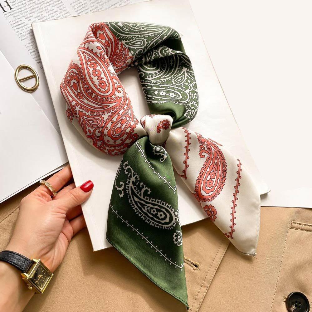 Lightweight Square Neckerchief 70x70cm Purse Scarf Versatile Headscarf for Women