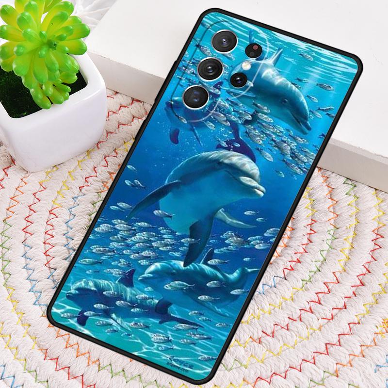 Силиконовый чехол для телефона Samsung Galaxy note 10 pro S26 S25 S24 S23 S22 S21 Plus Ultra с изображением танцующего и прыгающего дельфина в океане Capa Cover
