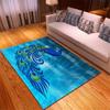 Peacock Floor Area Rug Green Palm Leaf Decor Bedside Rug Soft Memory Foam Baby Crawling Play Mat Modern 3D Living Room Carpets