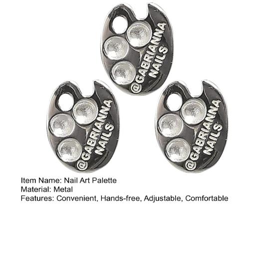 Палитра для дизайна ногтей, набор колец, носимые кольца для пальцев, металлические маникюрные инструменты, мини-палитра для красок, кольца для пальцев, палитра для смешивания цветов для дизайна ногтей на кончиках пальцев