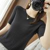 Women Knit T-shirt MODERN NEW SAGA Summer Knitted Shirt Short Sleeve Tees O-neck Pullover Knit Tops