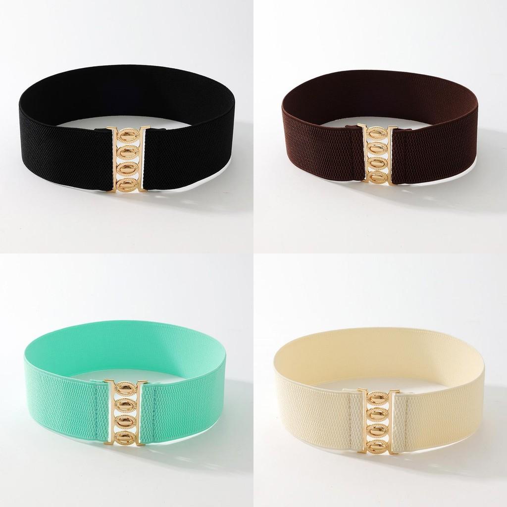 Женский вязаный пояс с широкой талией и металлической застежкой для стильной повседневной носки