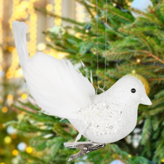 Подвеска с имитацией птицы, рождественская елка, подвесное украшение из пенопласта, перо птицы для праздничного украшения дома