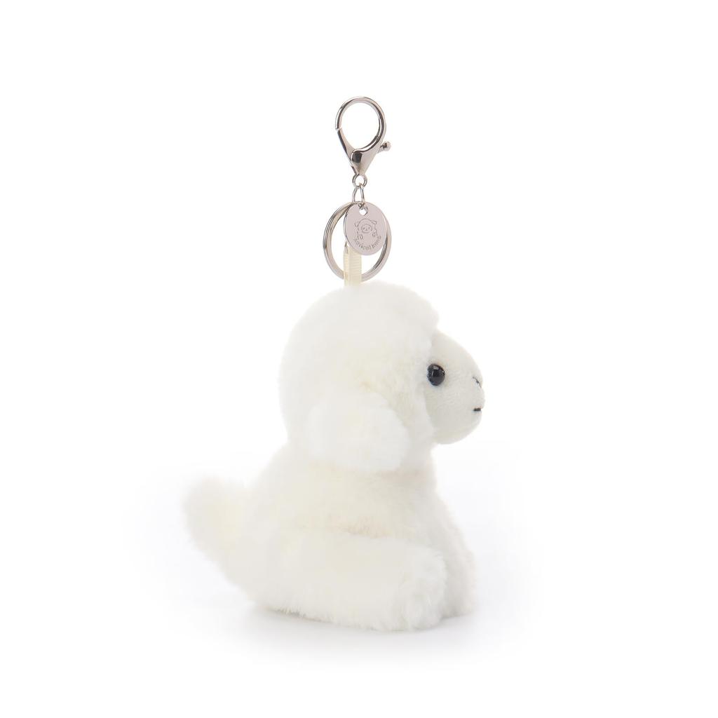 Абрикосовый Ягненок Крем Ягненок Милый Мягкий Брелок Плюшевая Игрушка, Идеально подходит для мальчиков и девочек, Подходит для детских рюкзаков и сумочек, 12 см