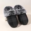 Faux Fur Thicken Plush Winter Slippers Women Closed Toe Non-Slip Warm Cotton Slides Woman Light Flat Heel Fur Slippers Female