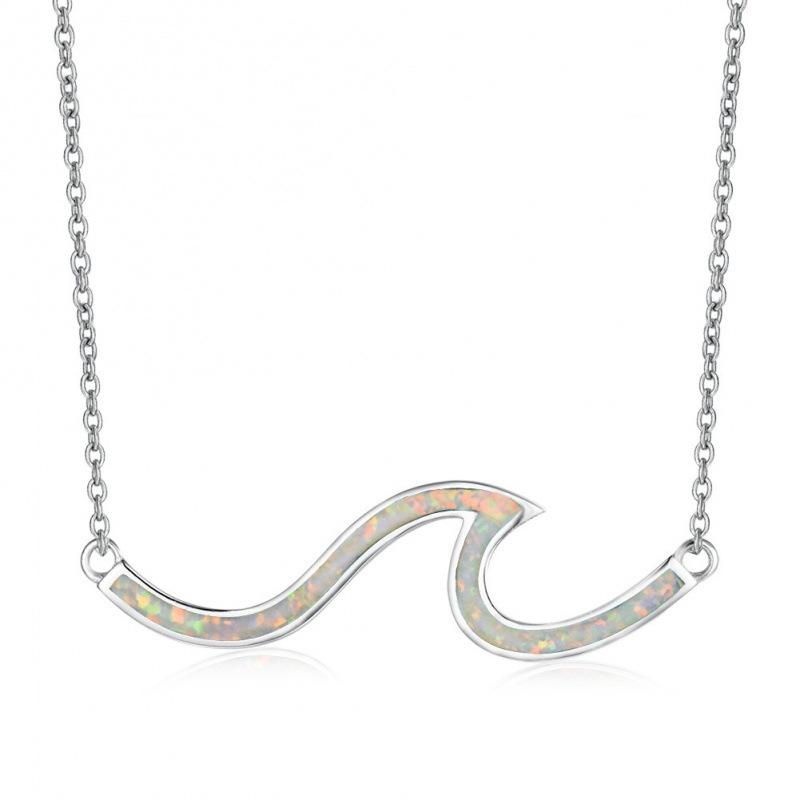 wih women's wave necklace exquisite necklace simple personality necklace