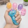 Anxiety Relief Toy Mini Hedgehog Squeeze with Glitter, Soft Stretchy Clear Rabbit Sensory Fidget Toy, Sugar Stress Ball Slow Rebound