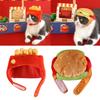 Plush Pet Hamburger Hat for Ear and Head Protections Halloween Funny Dog Hat for Small Dogs Cat Warm Winter Headgear Hat