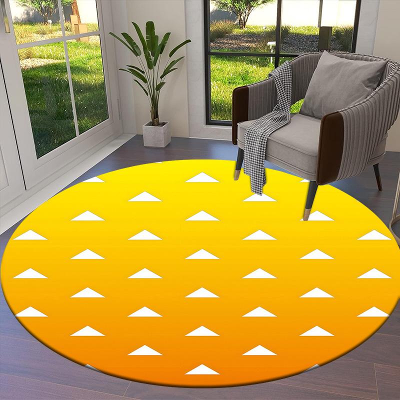 Demon Slayer Art Round Area Rug Carpet Rug For Living Room Bedroom Sofa Playroom Decor Nonslip Floor Mat