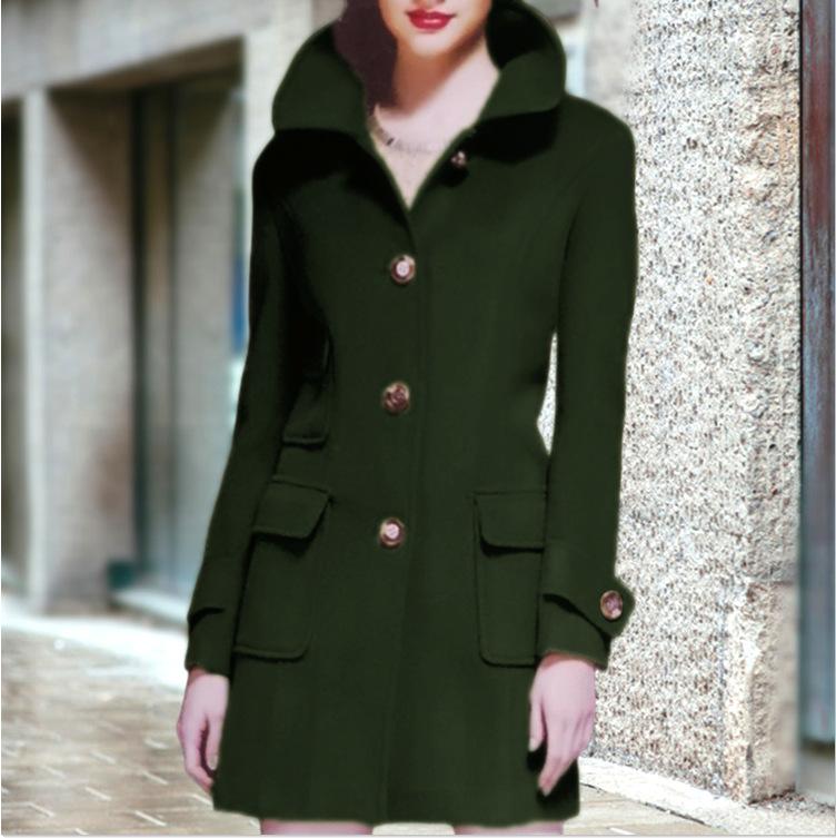 2024 осень-зима европейская станция среднего и длинного размера шерстяное женское пальто независимая станция шерстяное пальто