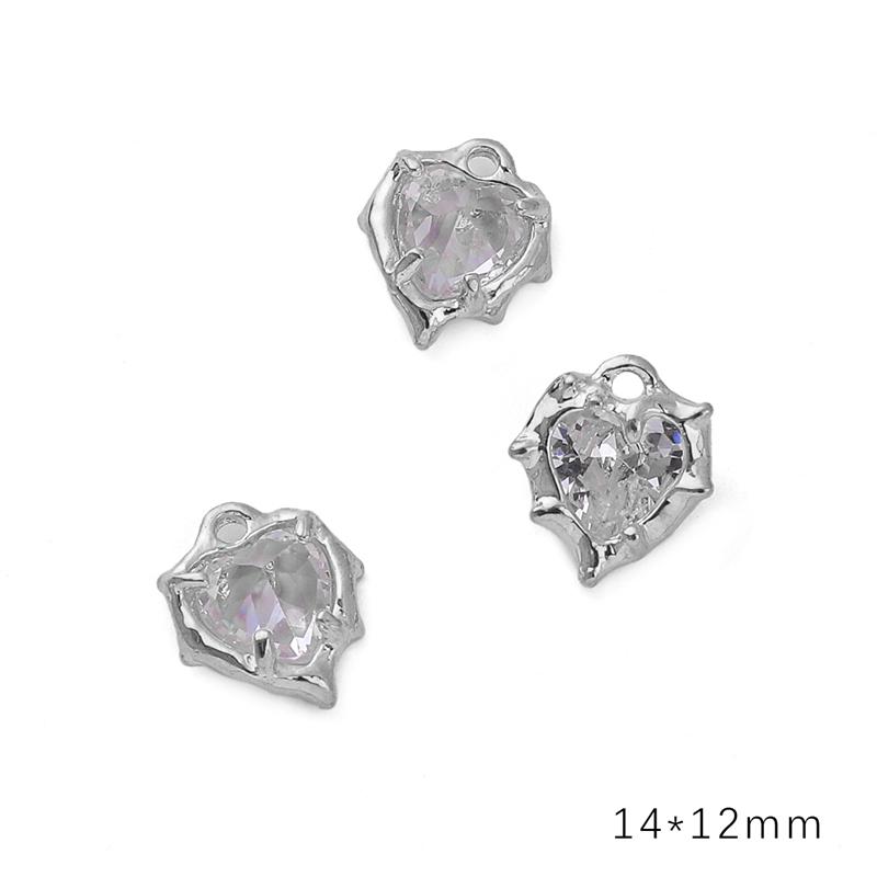 Подвеска из алмазного сплава в форме сердца, звезды и луны, ожерелье, браслет, серьги, аксессуары для ювелирных изделий своими руками